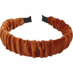 Haarband Diadeem Velvet Gerimpeld Oranje Bruin, Nieuw