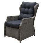Ibiza lounge tuinstoel verstelbaar grijs, Ophalen of Verzenden, Nieuw, Wicker