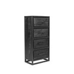 Ladekast Chili 50x30x105 cm|  Zwart Mangohout | Leverbaar Va