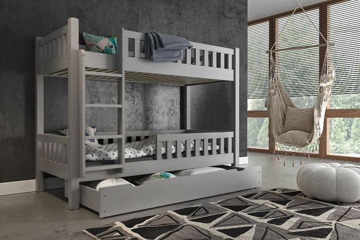 Rockwood® Stapelbed Tom Grey met  3 lattenbodems, 2, Kinderen en Baby's, Kinderkamer | Stapelbedden en Hoogslapers, Stapelbed