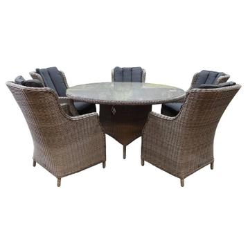 Riccione Darwin dining tuinset 150 cm rond 6-delig grijs beschikbaar voor biedingen