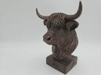 Bust of highland cow statue - home decor cow lover handpaint, Verzenden, Nieuw