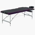 vidaXL Massagetafel inklapbaar 3 zones aluminium zwart en, Verzenden, Nieuw