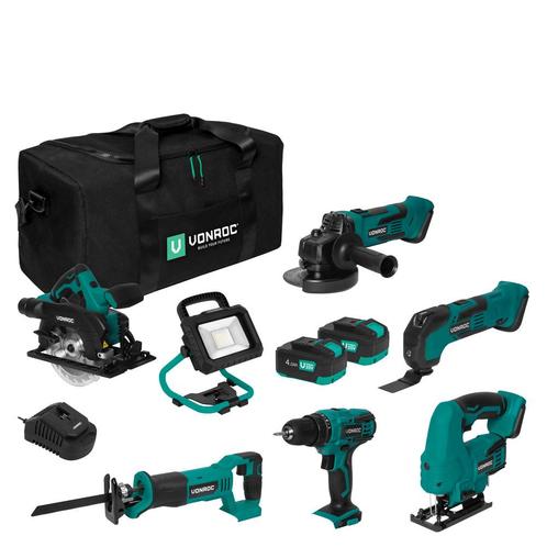 Gereedschapsset VPower 20V – 4.0Ah | Incl. 6 machines,, Doe-het-zelf en Verbouw, Gereedschap | Machine-onderdelen en Toebehoren
