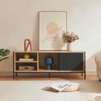 TV meubel Tysnes 120x40x45 cm eikenkleurig en zwart [en.casa, Huis en Inrichting, Kasten | Televisiemeubels, Verzenden, Nieuw