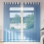 vidaXL Gordijnen voile met lussen 2 st 140x225 cm, Huis en Inrichting, Verzenden, Nieuw, Blauw
