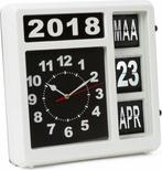 2dekans | Perel Flipover wandklok met kalender - 31 x 31 cm, Huis en Inrichting, Ophalen of Verzenden, Zo goed als nieuw
