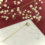 Gouden reversspeld met zirconia, Gebruikt, Overige kleuren, Ophalen of Verzenden, Met edelsteen