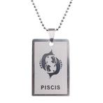 Fako Bijoux® - Ketting - RVS Hanger - Sterrenbeeld Rechthoek, Verzenden, Nieuw