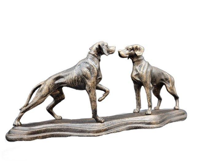 Beeld, (XL) Iron Dogs 48.5cm - 21 cm - IJzer, Antiek en Kunst, Curiosa en Brocante