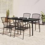 vidaXL 5-delige Tuinset staal antracietkleurig, Tuin en Terras, 4 zitplaatsen, Verzenden, Nieuw, Rvs