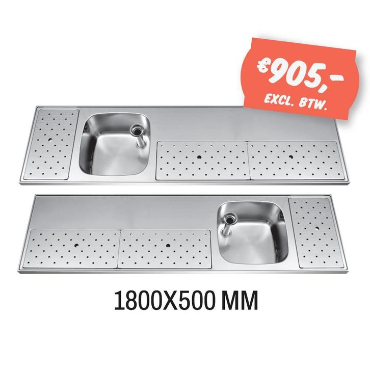 RVS Spoeltapblad ST-BB180-1 - Horecajenp.nl, Zakelijke goederen, Horeca | Meubilair en Inrichting, Nieuw in verpakking