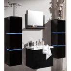 Badkamermeubel Mareno Double Zwart 80CM (Badkamermeubels), Huis en Inrichting, Badkamer | Badkamermeubels, Ophalen of Verzenden