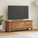 vidaXL TV-standaard met lade Naturel 110 x 35 x 40 cm, Minder dan 50 cm, Verzenden, Teakhout, Nieuw