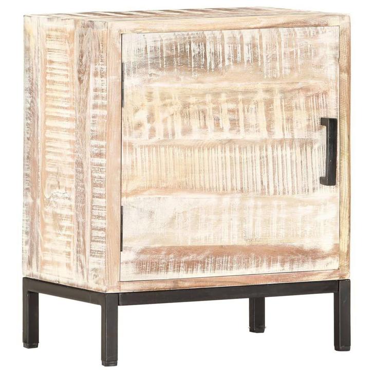 Massief Houten Nachtkastje Acacia | Tweedekansje | Uniek, Huis en Inrichting, Slaapkamer | Nachtkastjes, Nieuw, Hout, Minder dan 55 cm