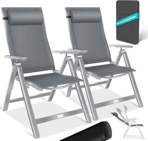 KESSER® Tuinstoel Opklapbaar - Set van 2 - Antislip - Grijs, Tuin en Terras, Tuinmeubel-accessoires, Nieuw, Verzenden