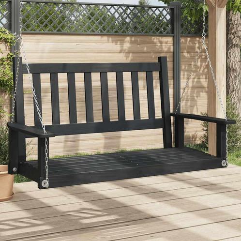 vidaXL Tuinschommelbank met metalen kettingen massief, Tuin en Terras, Tuinbanken, Nieuw, Hout, Verzenden