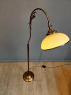 Gebogen vloerlamp - Messing, Glas - Messing staande lamp
