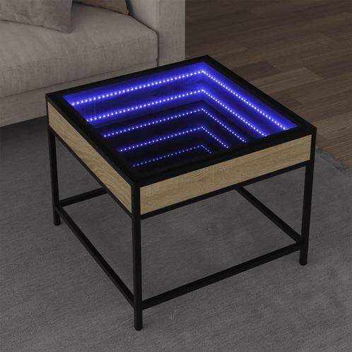 vidaXL Salontafel met Infinity LED 50x50x41 cm sonoma, Huis en Inrichting, Tafels | Salontafels, 50 tot 100 cm, Nieuw, Overige houtsoorten