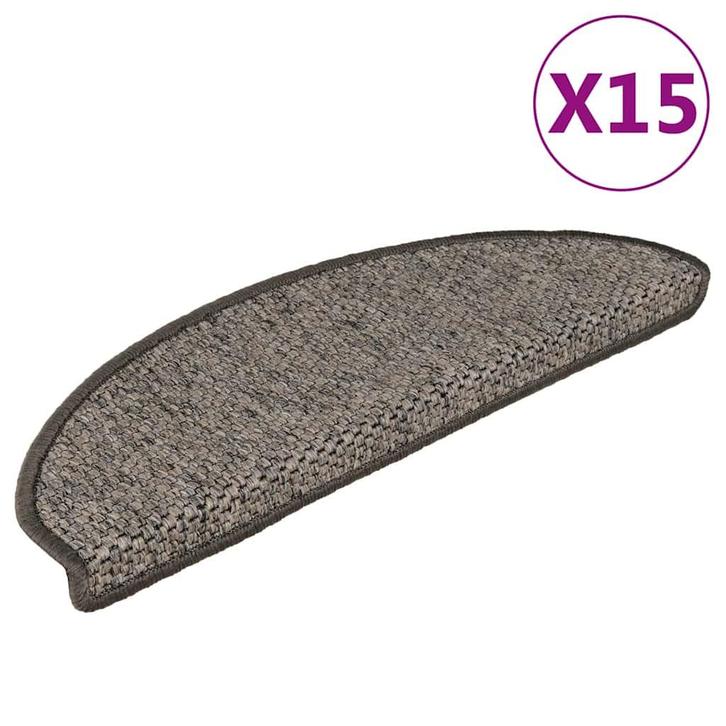 vidaXL Trapmatten zelfklevend 15 st sisal-look 65x21x4 cm, Doe-het-zelf en Verbouw, Ladders en Trappen, Nieuw, Verzenden