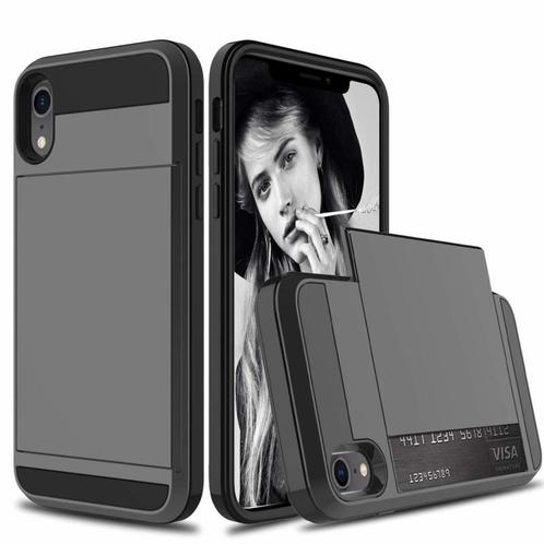 iPhone Xr Slide Armor Hoesje Met Pashouder, Telecommunicatie, Mobiele telefoons | Hoesjes en Frontjes | Apple iPhone, Nieuw, Ophalen of Verzenden