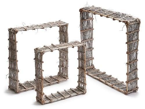 Grass frame square Frosted White 40x40x10 cm, Huis en Inrichting, Woonaccessoires | Kunstplanten en Kunstbloemen, Nieuw, Ophalen of Verzenden