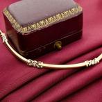 Bicolor gouden fantasieschakel ketting, Ophalen of Verzenden, Gebruikt, Overige kleuren, Goud