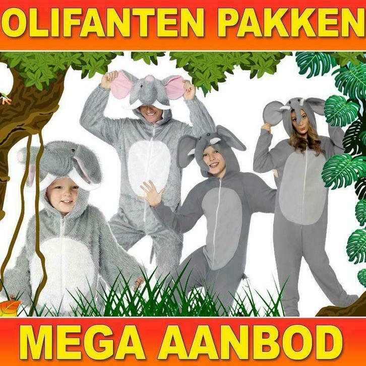 Olifantenpak - Olifanten kostuums voor volwassenen & kinder, Kinderen en Baby's, Carnavalskleding en Verkleedspullen, Nieuw, Ophalen of Verzenden