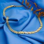 18 Krt. Gouden bismarck schakel ketting met olifanten | 4..., Ophalen of Verzenden, Gebruikt, Overige kleuren, Goud