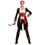 Piraat Kostuum Zwart Rood Dames, Nieuw, Verzenden