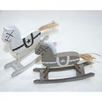 Houten Hobbelpaard Handgemaakt Wit per stuk, Ophalen of Verzenden, Nieuw