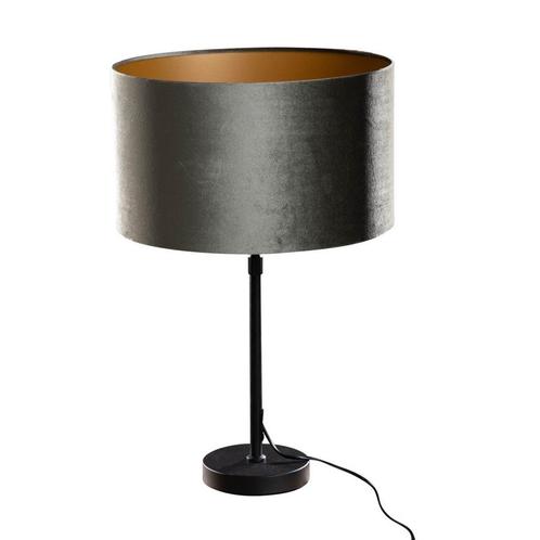 Tafellamp zwart met velours kap groen 35cm - Parte, Huis en Inrichting, Lampen | Tafellampen, Nieuw, Overige materialen, 50 tot 75 cm