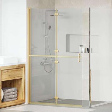 vidaXL Inloop douche wand Goud en transparant 120 x 190 cm beschikbaar voor biedingen
