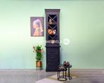 Buffetkast ‘Emma’ Zwart, 55 x 220 cm, Huis en Inrichting, Kasten | Vitrinekasten, Glas, 200 cm of meer, Nieuw, Industriëel