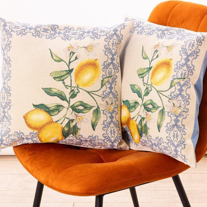 Set Gobelinkussens Mediterranea – Citroenen en Geweven, Antiek en Kunst, Antiek | Kleden en Textiel