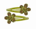 Haarspeld Klikklak Glitter Bloem Geel, Nieuw
