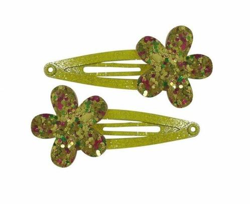Haarspeld Klikklak Glitter Bloem Geel, Sieraden, Tassen en Uiterlijk, Uiterlijk | Haarverzorging