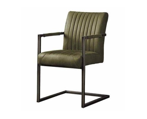 Eetkamerstoel Ferro met armleuning - Groen | Towerliving, Huis en Inrichting, Stoelen, Nieuw, Ophalen of Verzenden
