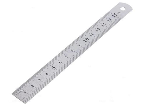 RVS liniaal - 15cm - topex, Doe-het-zelf en Verbouw, Gereedschap | Handgereedschap, Nieuw, Ophalen of Verzenden