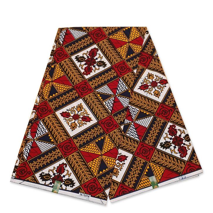 VLISCO stof Hollandais Afrikaanse Wax print - Leidse ruit -, Hobby en Vrije tijd, Stoffen en Lappen, Nieuw, Ophalen of Verzenden