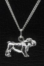 Zilveren Bulldog engelse ketting hanger - groot, Sieraden, Tassen en Uiterlijk, Verzenden, Nieuw