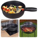Cheqo® Barbecue Steelpan - Gietijzer - 19cm - Duurzaam en be, Huis en Inrichting, Keuken | Potten en Pannen, Nieuw, Verzenden