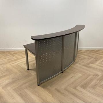 balie met bureau (hxbxd) 110x250x115 cm, donker bruin - beschikbaar voor biedingen