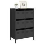 vidaXL buffetkast 68x39x101,5 cm staal zwart, Huis en Inrichting, Kasten | Buffetkasten, Verzenden, Nieuw, Metaal