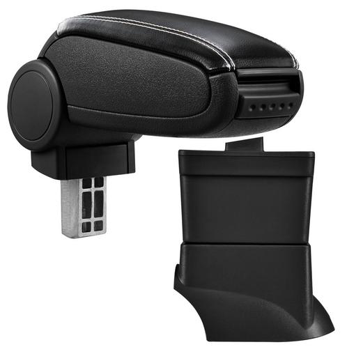 Armsteun Fiat 500 2007-2017 kunstleer zwart met wit stiksel, Auto diversen, Auto-accessoires, Verzenden
