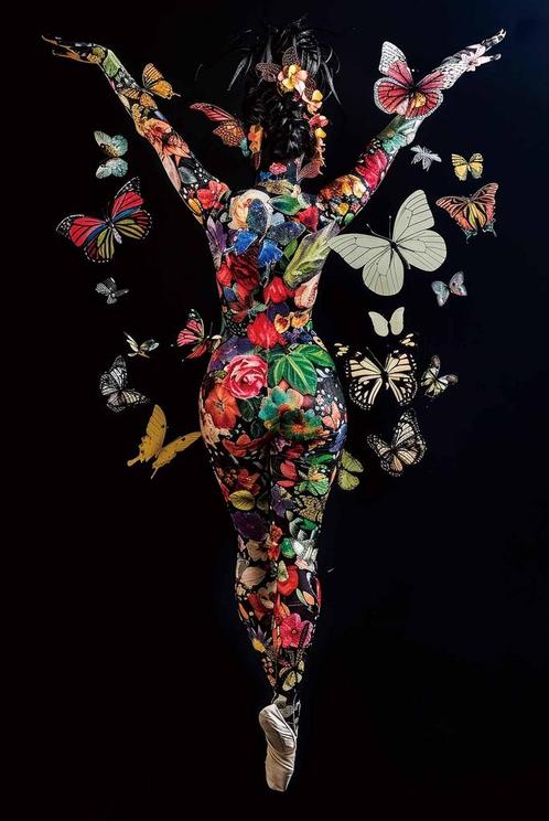 Glasschilderij Butterfly Ballerina B 120x80cm, Huis en Inrichting, Woonaccessoires | Schilderijen, Tekeningen en Foto's