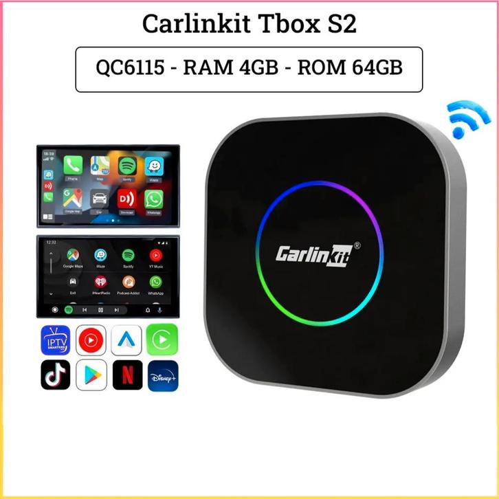 Carlinkit T- Box S2 CarPlay 4 GB Android Auto Netflix &, Auto diversen, Autoradio's, Ophalen of Verzenden