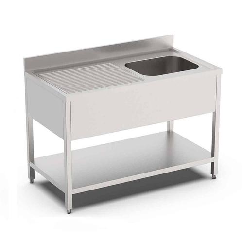HCB Spoeltafel - enkele spoelbak rechts - 140 cm - RVS, Zakelijke goederen, Horeca | Keukenapparatuur, Nieuw in verpakking, RVS Meubilair