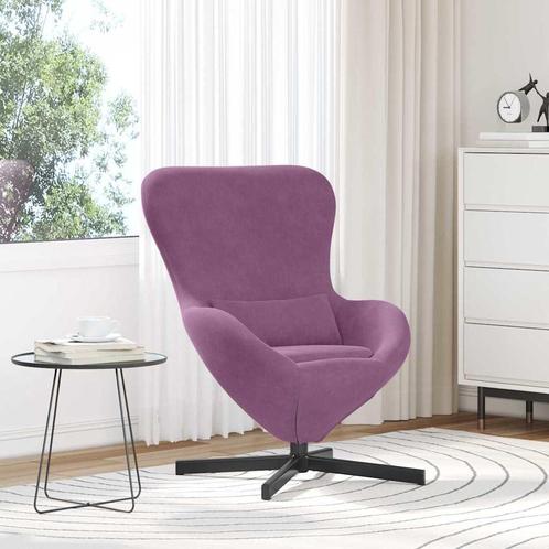 vidaXL Eivormige stoel Paars 63 x 73 x 90 cm Fluweel, Huis en Inrichting, Fauteuils, Nieuw, Verzenden