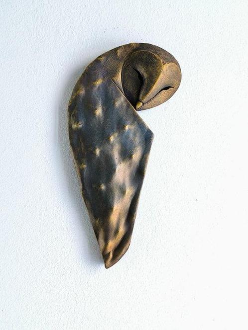 Federico Alibrio - Leaf barn owl - Bronze Effect, Antiek en Kunst, Kunst | Schilderijen | Modern